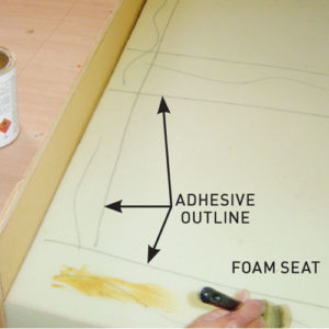 Step 6. Glue the foam to the base