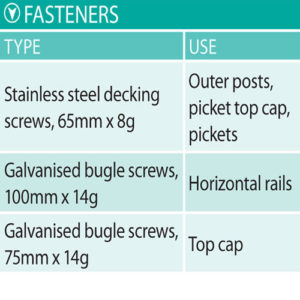 Click on the fastener list 