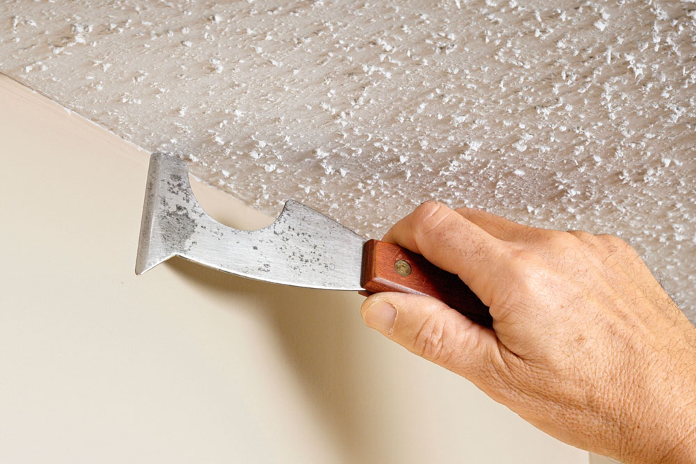 How to paint next to a textured ceiling