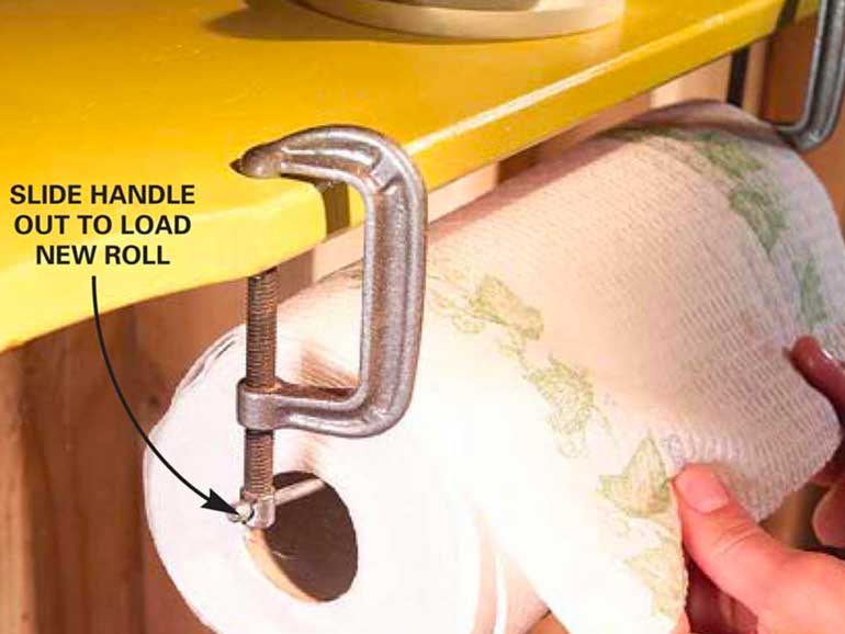 C-clamp paper towel rack