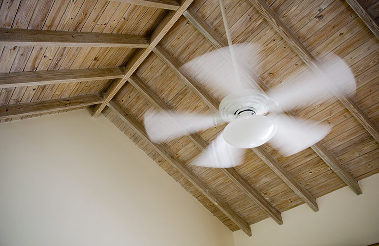 Ceiling fans cool down rooms