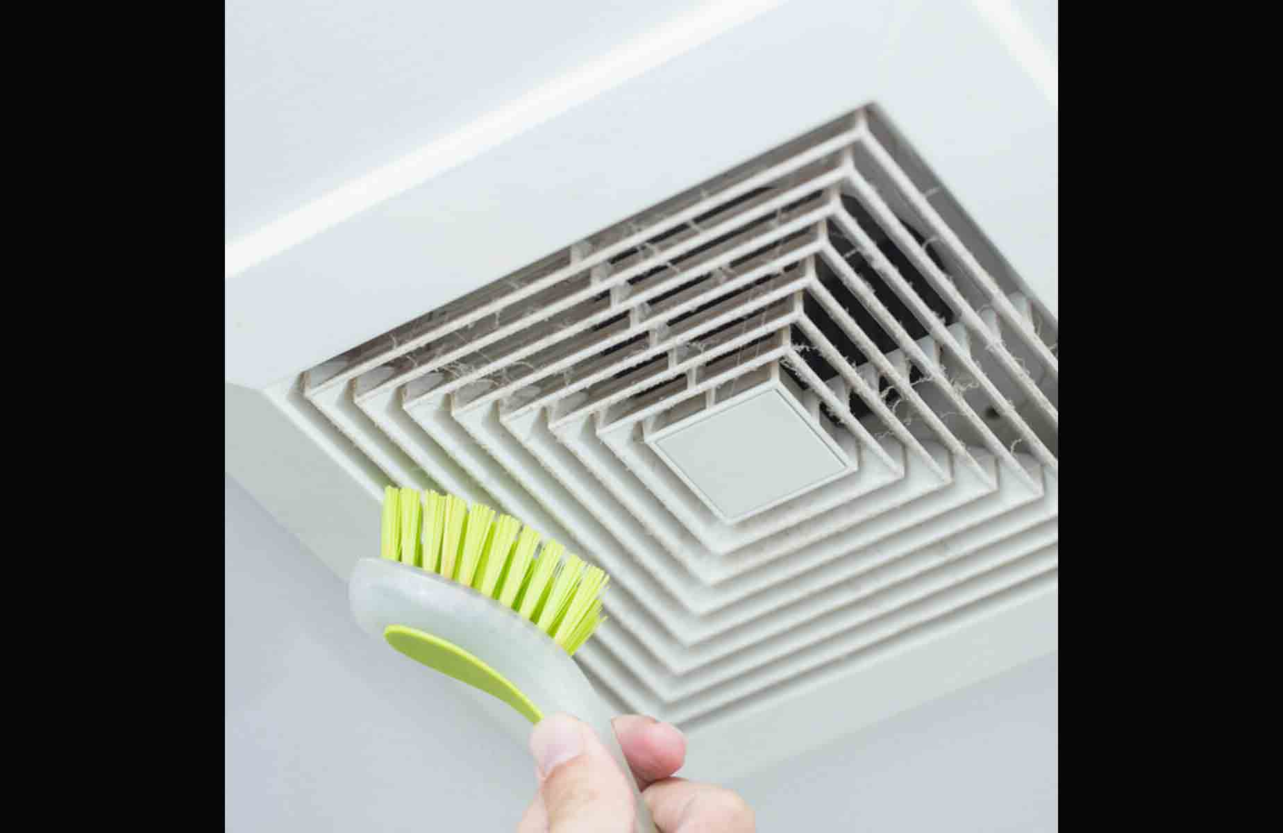 Cleaning bathroom fan with light