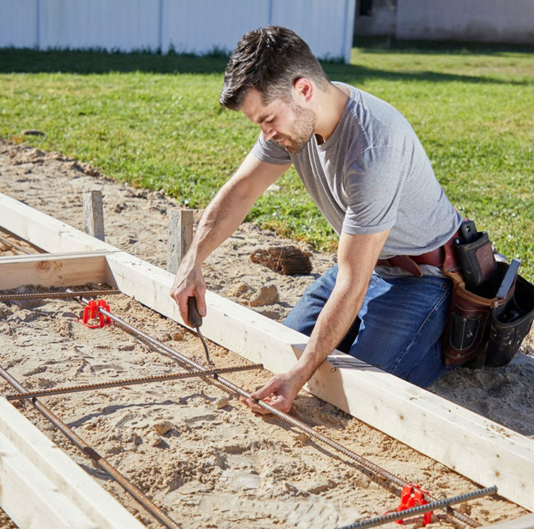 Step 4: Set and tie rebar