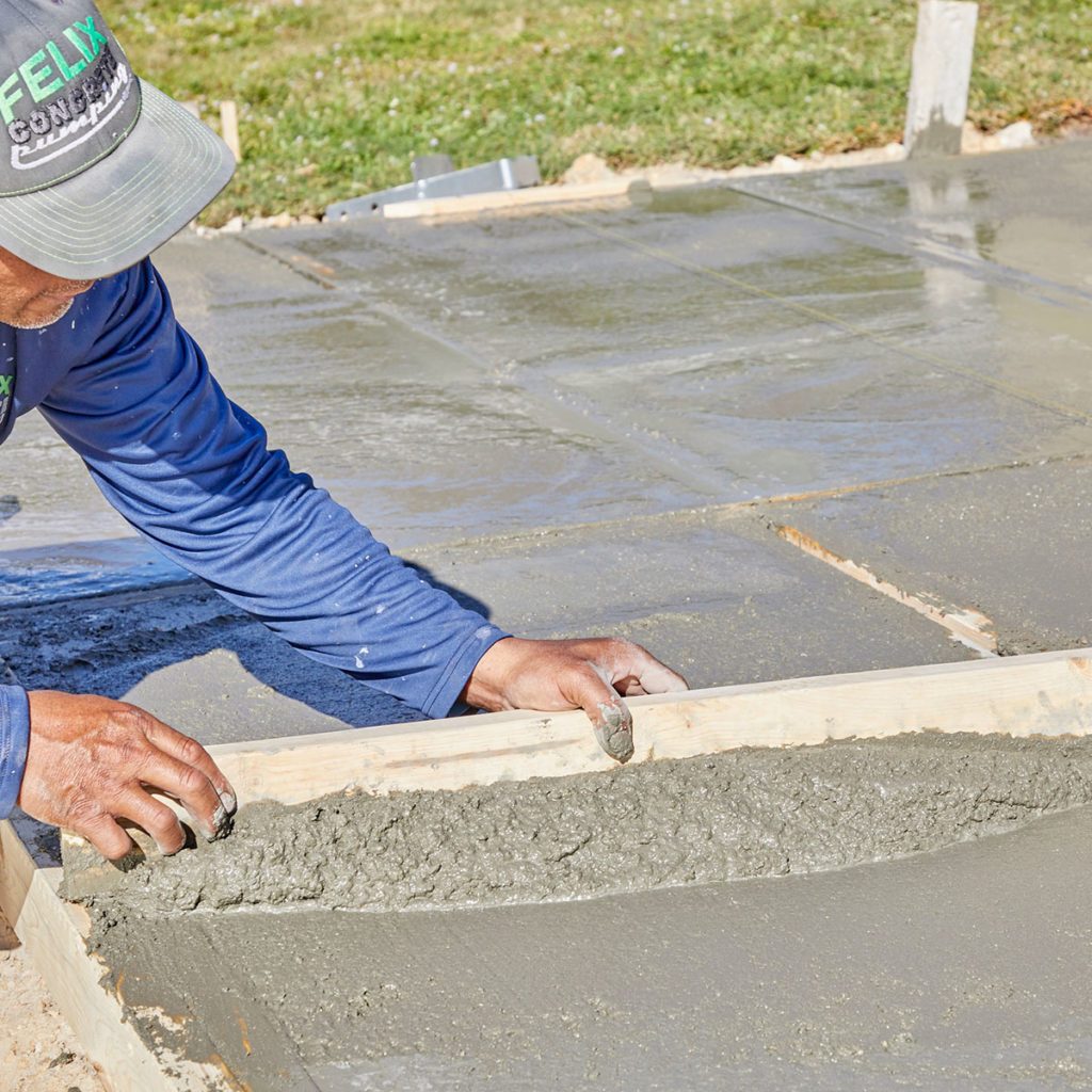 Step 7: Screed the concrete