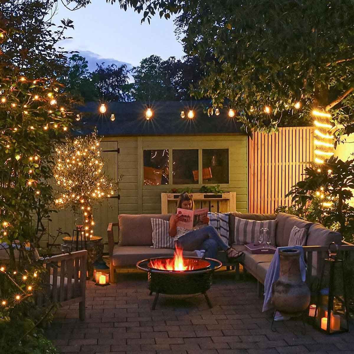 Lanterns and string lights